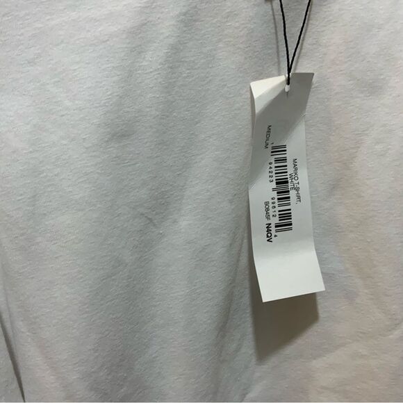 New The Drop Mariko Puff-Sleeve Crew-Neck Stretch Jersey T-Shirt in white - Picture 8 of 12